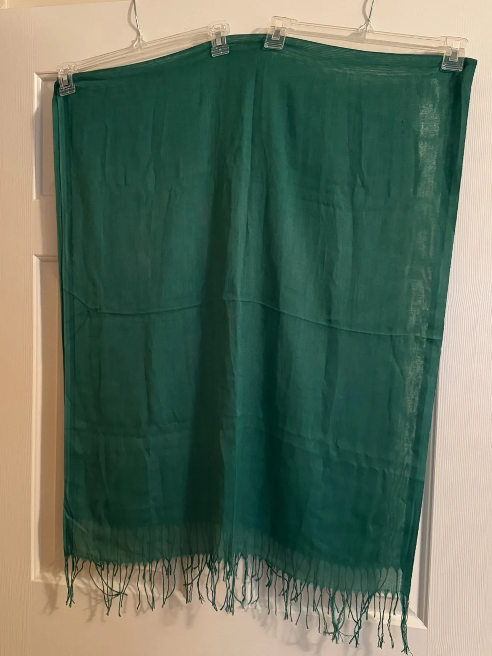 Green Fringe Scarf / Wrap NWOT